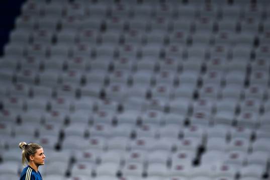 Olivia Schough of Sweden looks dejected