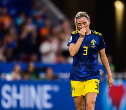 Linda Sembrant of Sweden looks dejected