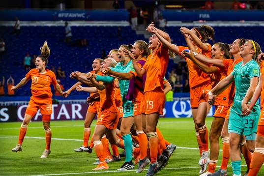 Players of Netherlands celebrate