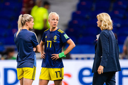 Olivia Schough and Caroline Seger of Sweden
