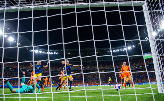 Nilla Fischer of Sweden, not pictured, with a scoring