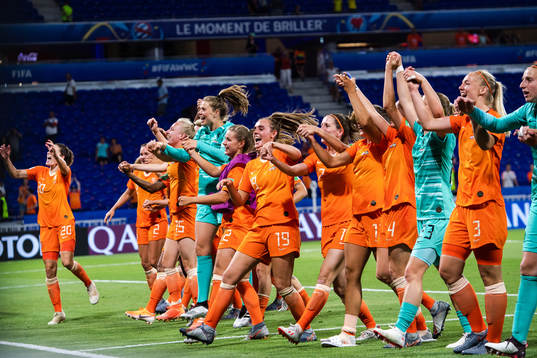 Players of Netherlands celebrate