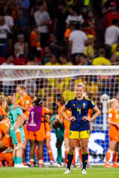 Hanna Glas of Sweden looks dejected