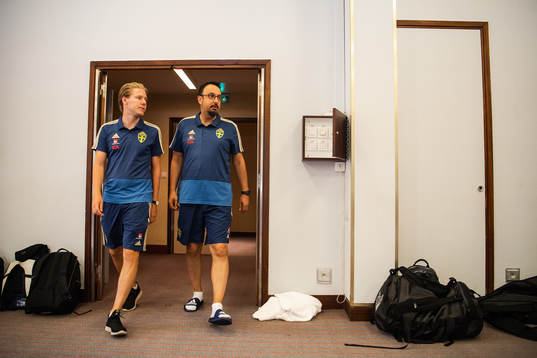 Press officer Fredrik Madestam and Houman Ebrahimi, doctor