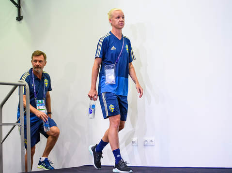 Peter Gerhardsson, Head coach and Caroline Seger of Sweden