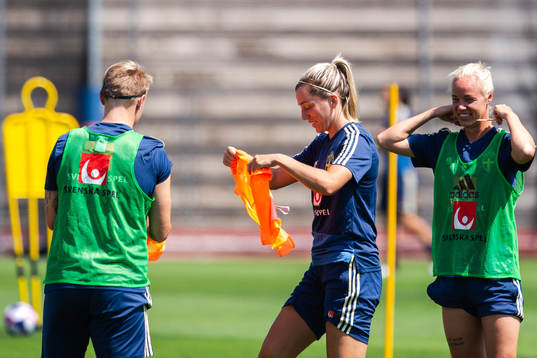 Nilla Fischer , Linda Sembrant and Caroline Seger of Sweden