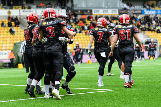 Carlstad Crusaders spelare jublar