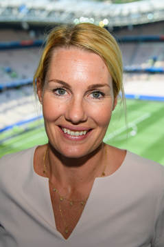 Hanna Marklund, commentator of TV4/ Cmore ahead the FIFA