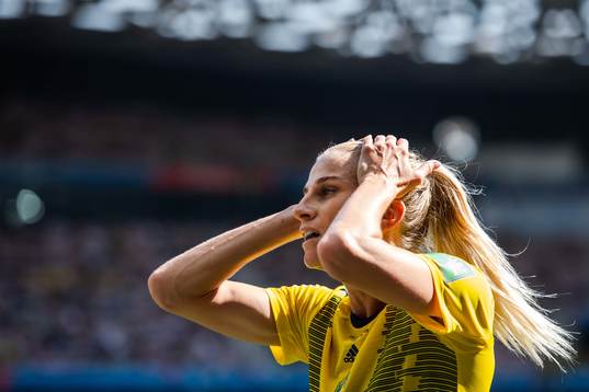 Sofia Jakobsson of Sweden looks dejected