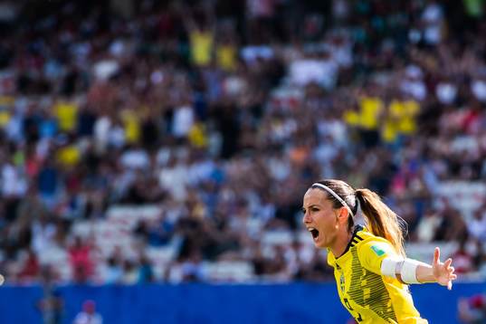 Kosovare Asllani of Sweden celebrates