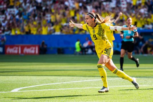Kosovare Asllani of Sweden celebrates