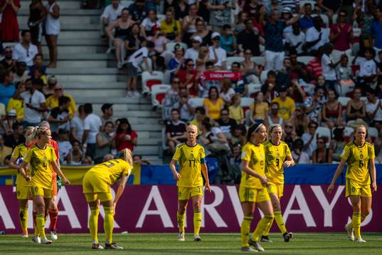 Caroline Seger of Sweden look dejected