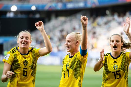 Magdalena Eriksson, Caroline Seger and Nathalie Björn of