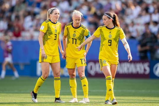Linda Sembrant, Caroline Seger and Kosovare Asllani of