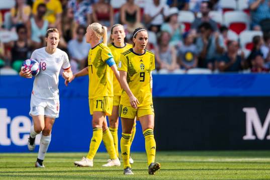 Kosovare Asllani of Sweden looks dejected