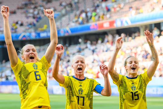 Magdalena Eriksson, Caroline Seger and Nathalie Björn of