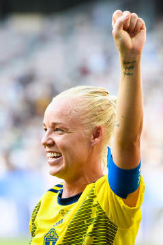 Caroline Seger of Sweden celebrate
