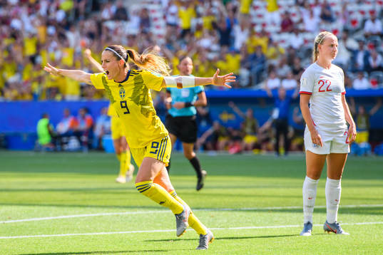 Kosovare Asllani of Sweden celebrates