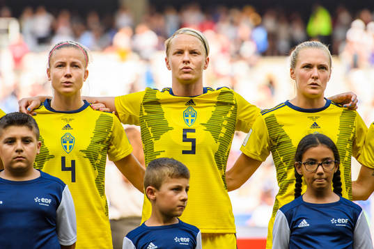 Hanna Glas, Nilla Fischer and Magdalena Eriksson of Sweden