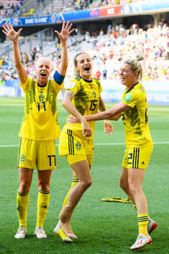 Caroline Seger, Nathalie Björn and Olivia Schough of