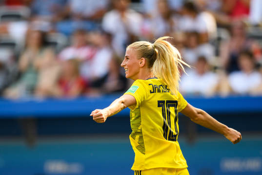 Sofia Jakobsson of Sweden celebrates