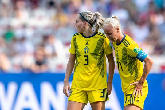 Caroline Seger of Sweden in pain