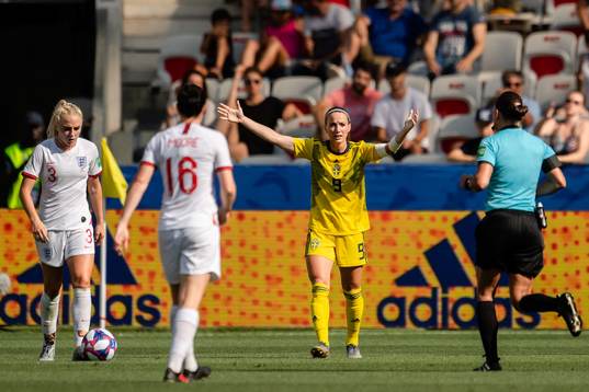 Kosovare Asllani of Sweden reacts