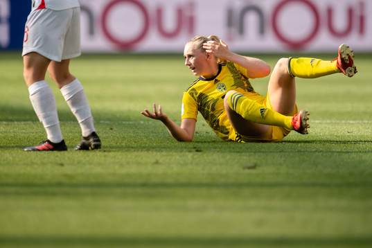 Stina Blackstenius of Sweden reacts