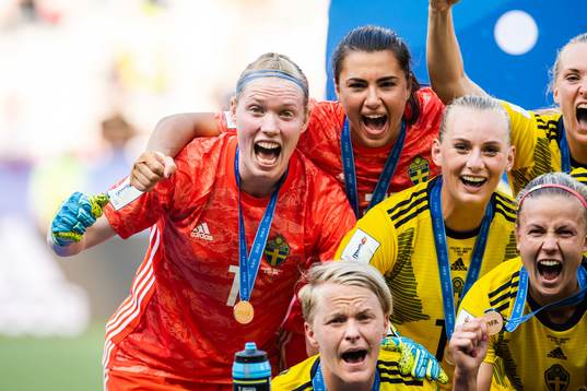 Goalkeeper Hedvig Lindahl, Stina Blackstenius and Nilla