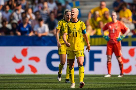 Caroline Seger of Sweden reacts