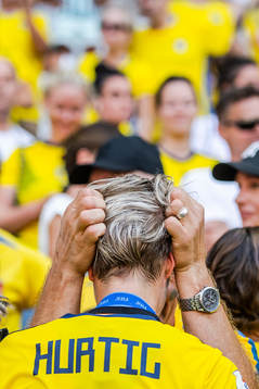 Lina Hurtig of Sweden celebrates