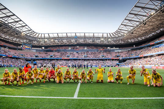 Players of Sweden celebrate