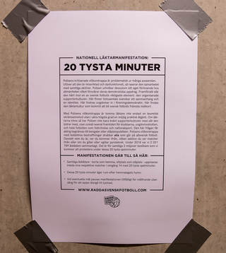 Plakat som uppmanar till 20 tysta minuter