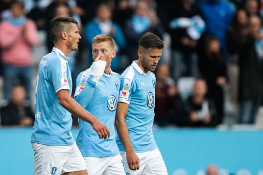 Malmö FFs Markus Rosenberg, Anders Christiansen och Eric