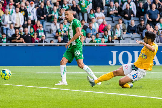 Hammarbys Nikola Djurdjic och Falkenbergs Mahmut Özen