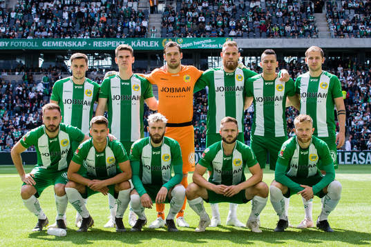 Hammarbys startelva innan fotbollsmatchen i Allsvenskan