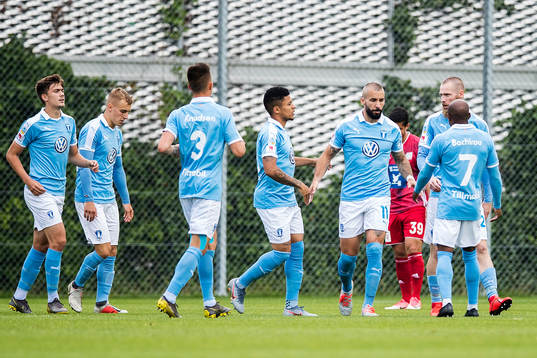 Malmö FFs Guillermo Molins jublar med lagkamrater
