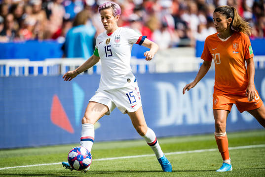 Megan Rapinoe of USA and Daniëlle Van De Donk of