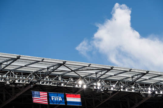 Flags of USA and of Netherlands