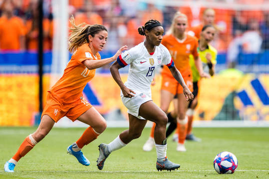 Carli Lloyd  of USA and Jill Jamie Roord of Netherlands