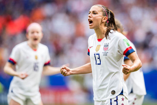 Alex Morgan of USA celebrates