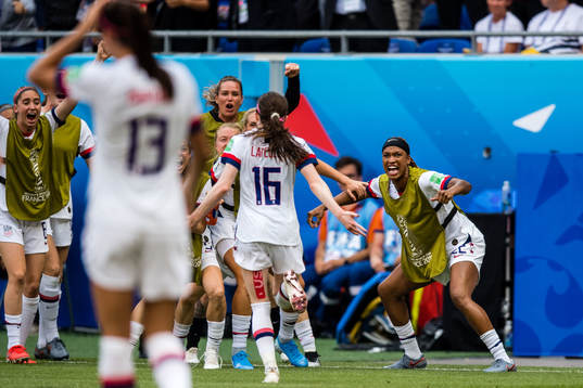 Rose Lavelle celebrates 2-0
