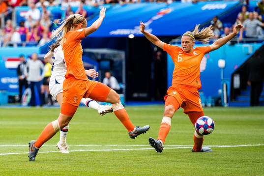 Rose Lavelle of USA scores the 2-0 goal