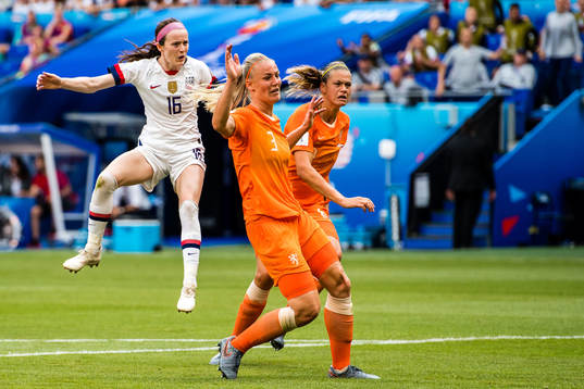 Rose Lavelle of USA scores the 2-0 goal