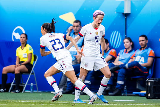 Megan Rapinoe of USA leaves the pitch