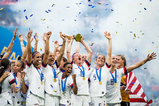 Megan Rapinoe of USA celebrates winning in the FIFA Women's
