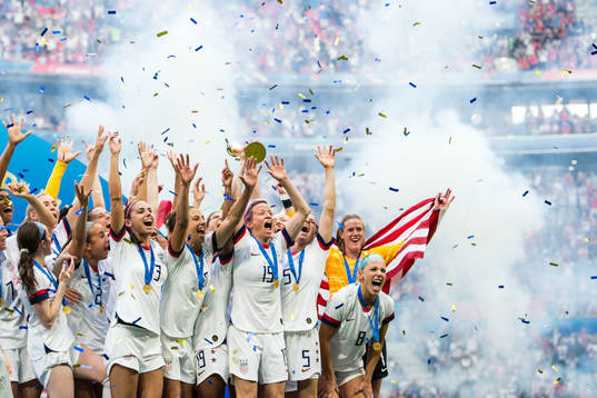 Players of USA celebrates winning the FIFA Women's World