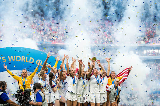 Players of USA celebrates winning the FIFA Women's World