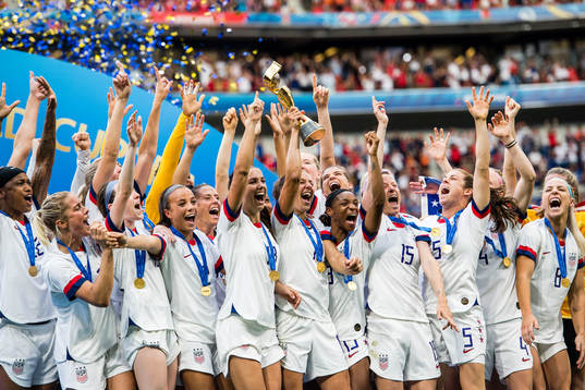 Players of USA celebrates winning the FIFA Women's World