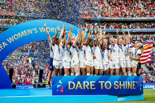 Players of USA celebrates winning the FIFA Women's World
